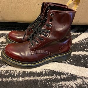 Doc Martens Womens size 8 Vegan 1460 Lace Up Boot - Cherry Red
